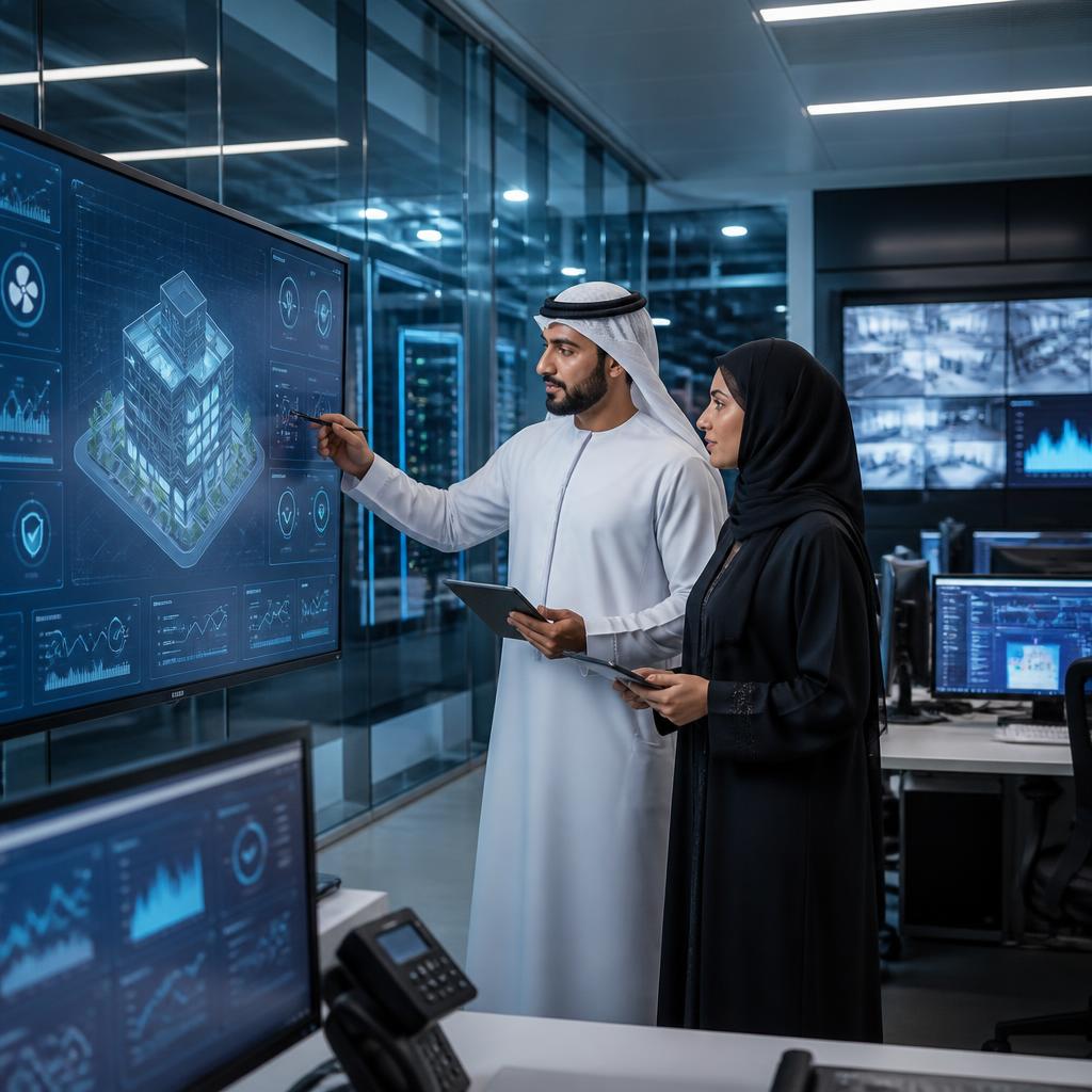 مهندسون يخططون لأنظمة مبنى ذكي متكاملة